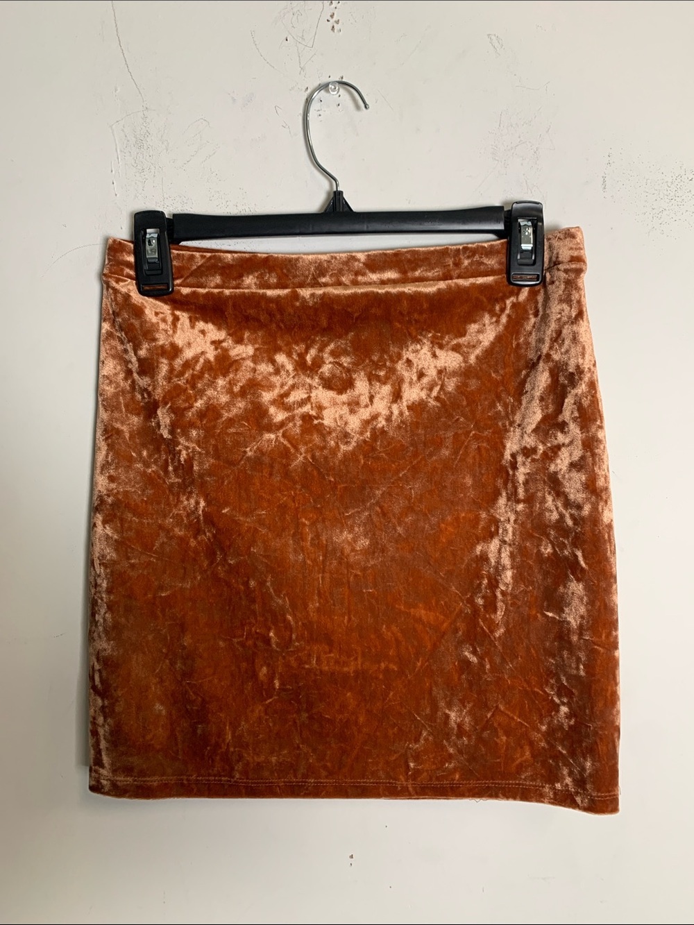 Forever 21 Crushed Velvet Mini Skirt in Burnt Orange